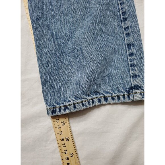 American Eagle Jeans Mens 30x28 Relaxed Straight Flex Distressed Denim Pants - Picture 2 of 12